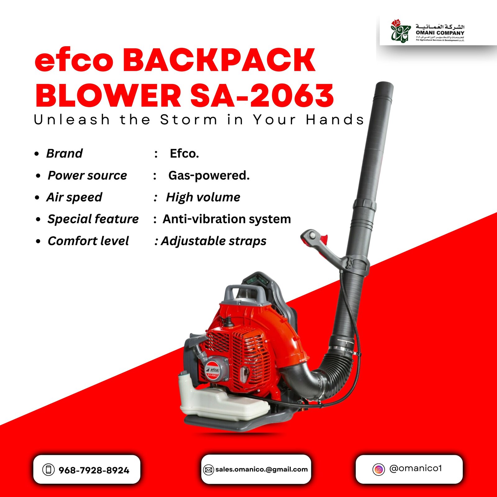 EFCO BACKPACK BLOWER SA-2063